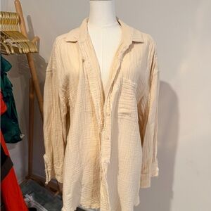 Aerie Cream Button-Up Shirt